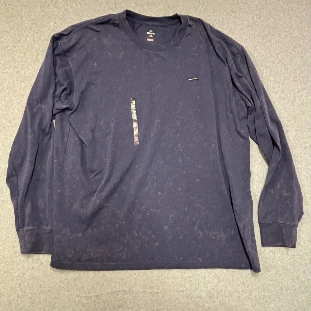 Under Armour Heavy Wash Long Sleeve T-Shirt Mens XL Navy Blue Loose 6007948